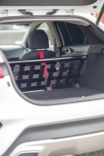 Clubsport-Set für Kia XCeed (CD) 2019-: Doppelstrebe und passendes Clubsport-Netz – Leichtbau, hochwertige Materialien, optimal für Rücksitzbankausbau.